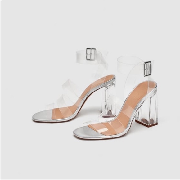 zara plastic heels